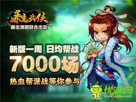 《暴走武俠》新版一周 日均幫戰(zhàn)7000場